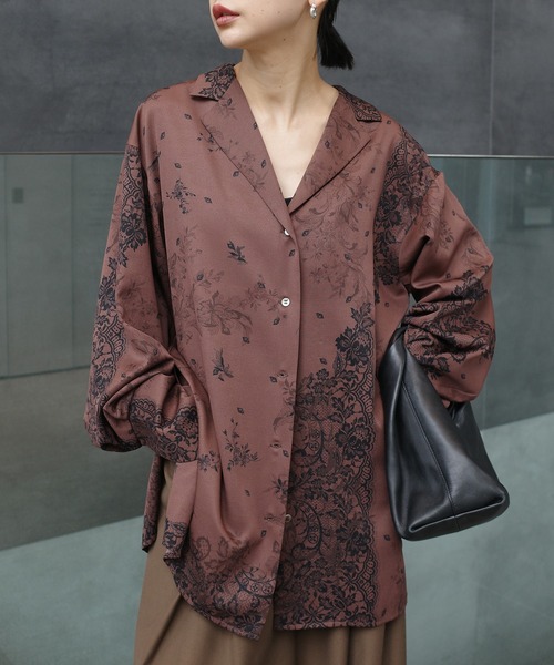FLORAL LACE SCARF PRINT SHIRT（シャツ/ブラウス）｜Ameri（アメリ 