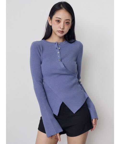 MURUA(ムルーア)の「ラップツイストリブニット 冬服(ニット/セーター・レディース・ブラック/ブルー/アイボリー・FREE)」の14枚目の写真