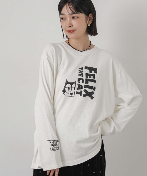 Gready Brilliant(グレディブリリアン)の「FELIXロゴロングスリーブ(Tシャツ/カットソー・レディース・オフホワイト・FREE)」の11枚目の写真