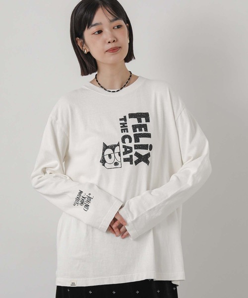 Gready Brilliant(グレディブリリアン)の「FELIXロゴロングスリーブ(Tシャツ/カットソー・レディース・オフホワイト・FREE)」の7枚目の写真