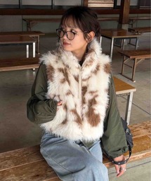 ☆Wジップファスナー フェイクファーベスト