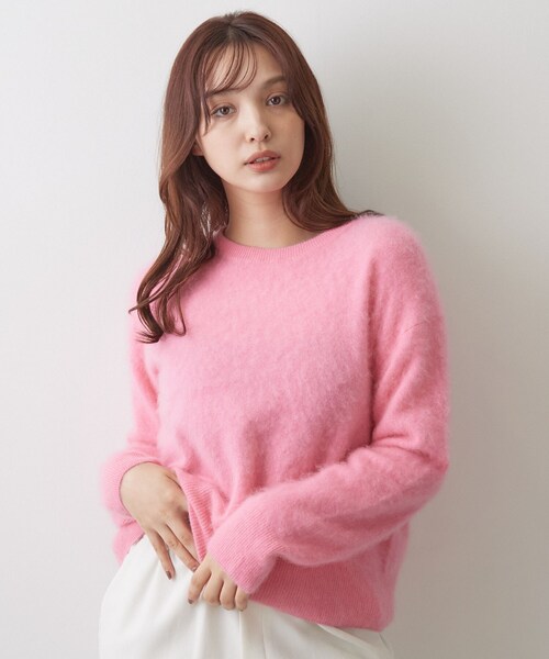 DRESSTERIOR(ドレステリア)の「ウールカシミヤ シャギーニット(ニット/セーター・レディース・ライトグレー/ブラウン系その他/ピンク系・36/38)」の3枚目の写真