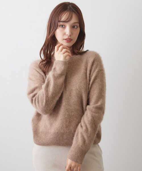 DRESSTERIOR(ドレステリア)の「ウールカシミヤ シャギーニット(ニット/セーター・レディース・ライトグレー/ブラウン系その他/ピンク系・36/38)」の2枚目の写真
