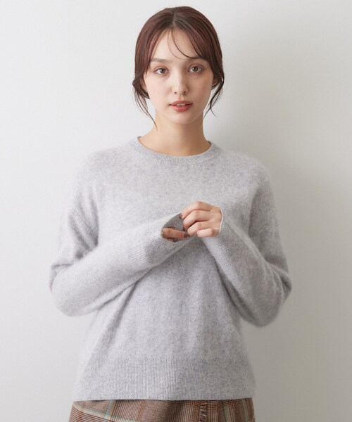 DRESSTERIOR(ドレステリア)の「ウールカシミヤ シャギーニット(ニット/セーター・レディース・ライトグレー/ブラウン系その他/ピンク系・36/38)」の1枚目の写真