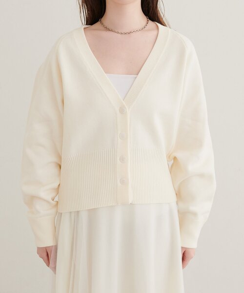 natural couture（ナチュラルクチュール）の「ラグラン切替Vネックカーディガン（カーディガン/ボレロ・レディース・オフホワイト/ライトグレー/ボルドー/ブラウン・FREE）」の22枚目の写真
