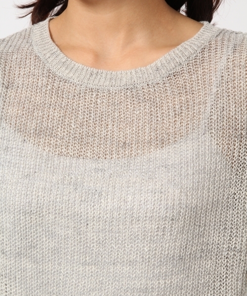 GLOBAL WORK（グローバルワーク）の「【高品質リネン使用】フレンチリネンソデフリルニット/707181（パーカー・レディース・ネイビー/グレー/ホワイト/ダークブラウン・MEDIUM/LARGE）」の12枚目の写真