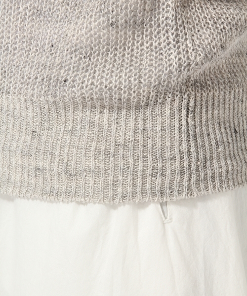 GLOBAL WORK（グローバルワーク）の「【高品質リネン使用】フレンチリネンソデフリルニット/707181（パーカー・レディース・ネイビー/グレー/ホワイト/ダークブラウン・MEDIUM/LARGE）」の14枚目の写真