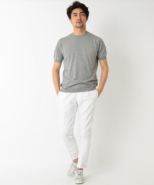 JOHN SMEDLEY(ジョンスメドレー)の「JOHN SMEDLEY / 30ゲージ ショートスリーブクルー(Tシャツ/カットソー・メンズ・シルバー/インディゴブルー/ネイビー・L/43/S/38/M/40)」の9枚目の写真