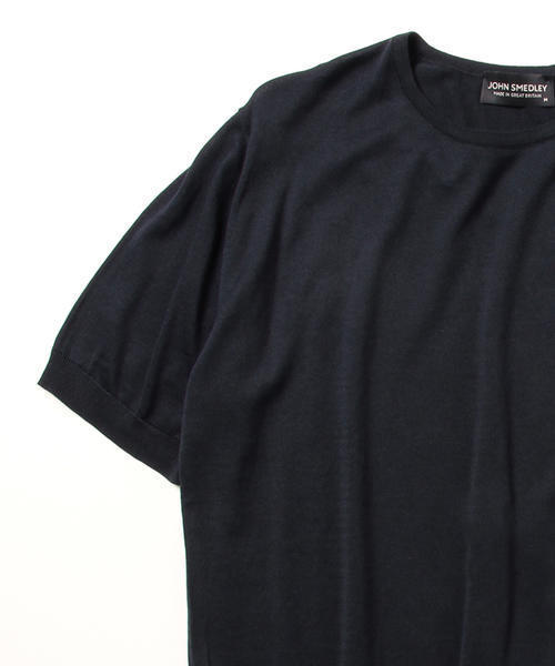 JOHN SMEDLEY(ジョンスメドレー)の「JOHN SMEDLEY / 30ゲージ ショートスリーブクルー(Tシャツ/カットソー・メンズ・シルバー/インディゴブルー/ネイビー・L/43/S/38/M/40)」の6枚目の写真