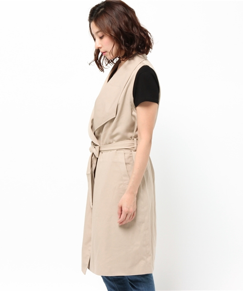Re:EDIT（リエディ）の「ノースリーブトレンチコート/ジレンチ/テロンチ/スプリングコート[Re:EDIT/リエディ]（トレンチコート・レディース・ベージュ/ダークベージュ/ブラック/グレイッシュベージュ/カーキ・MEDIUM）」の18枚目の写真