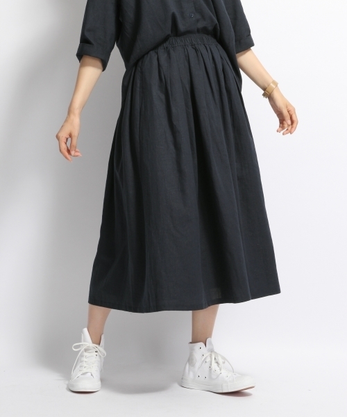 A part by（アパートバイ）の「LRシャツ*スカートセットアップ 729226 （ワンピース・レディース・ベージュ/ネイビー/レンガ・FREE）」の12枚目の写真