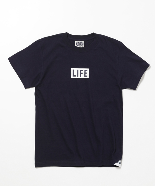 BLUE CHIP（ブルーチップ）の「LIFE LOGO Tee（Tシャツ/カットソー・メンズ・ネイビー/ホワイト・LARGE/SMALL/MEDIUM）」の2枚目の写真