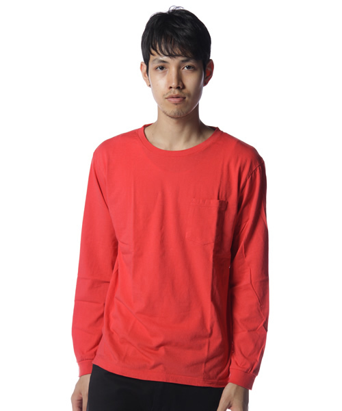 BEAMS（ビームス）の「HANES×BEAMS / 別注 L/SポケットTEE（Tシャツ/カットソー・メンズ・ホワイト/ブラック/レッド/クリーム/グレー/ベージュ/ネイビー・SMALL/MEDIUM/LARGE）」の7枚目の写真