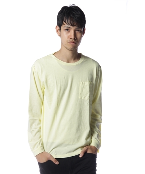 BEAMS（ビームス）の「HANES×BEAMS / 別注 L/SポケットTEE（Tシャツ/カットソー・メンズ・ホワイト/ブラック/レッド/クリーム/グレー/ベージュ/ネイビー・SMALL/MEDIUM/LARGE）」の6枚目の写真
