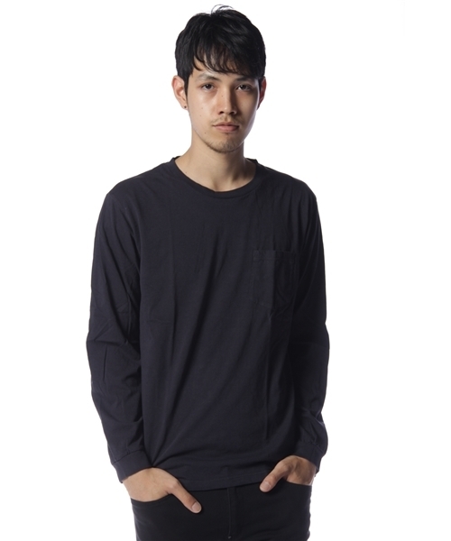 BEAMS（ビームス）の「HANES×BEAMS / 別注 L/SポケットTEE（Tシャツ/カットソー・メンズ・ホワイト/ブラック/レッド/クリーム/グレー/ベージュ/ネイビー・SMALL/MEDIUM/LARGE）」の3枚目の写真