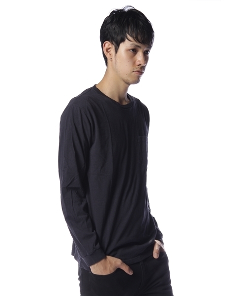 BEAMS（ビームス）の「HANES×BEAMS / 別注 L/SポケットTEE（Tシャツ/カットソー・メンズ・ホワイト/ブラック/レッド/クリーム/グレー/ベージュ/ネイビー・SMALL/MEDIUM/LARGE）」の8枚目の写真