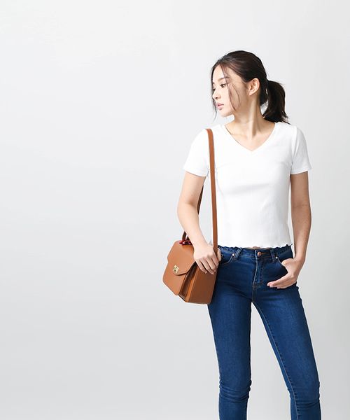 WEGO(ウィゴー)の「WEGO/2WAYショートTシャツ(Tシャツ/カットソー・レディース・ホワイト系その他5/ブラック/ピンク/オフホワイト/レッド/マスタード/その他1・FREE)」の16枚目の写真