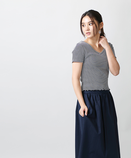 WEGO(ウィゴー)の「WEGO/2WAYショートTシャツ(Tシャツ/カットソー・レディース・ホワイト系その他5/ブラック/ピンク/オフホワイト/レッド/マスタード/その他1・FREE)」の10枚目の写真