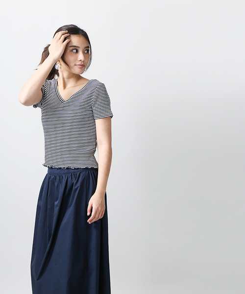 WEGO(ウィゴー)の「WEGO/2WAYショートTシャツ(Tシャツ/カットソー・レディース・ホワイト系その他5/ブラック/ピンク/オフホワイト/レッド/マスタード/その他1・FREE)」の11枚目の写真