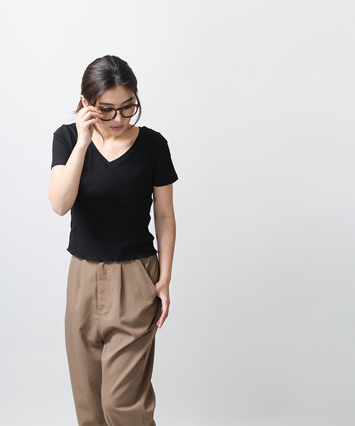 WEGO(ウィゴー)の「WEGO/2WAYショートTシャツ(Tシャツ/カットソー・レディース・ホワイト系その他5/ブラック/ピンク/オフホワイト/レッド/マスタード/その他1・FREE)」の12枚目の写真