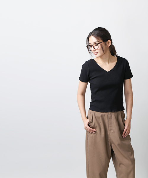 WEGO(ウィゴー)の「WEGO/2WAYショートTシャツ(Tシャツ/カットソー・レディース・ホワイト系その他5/ブラック/ピンク/オフホワイト/レッド/マスタード/その他1・FREE)」の13枚目の写真