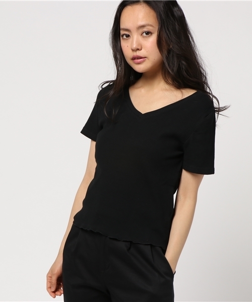 WEGO(ウィゴー)の「WEGO/2WAYショートTシャツ(Tシャツ/カットソー・レディース・ホワイト系その他5/ブラック/ピンク/オフホワイト/レッド/マスタード/その他1・FREE)」の22枚目の写真