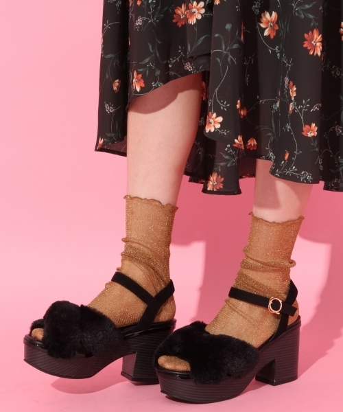 Heather（ヘザー）の「チュールソックス   766694（ソックス/靴下・レディース・ドット/ブラック/ヘザ－グレー/ダークブラウン/ベージュ系その他・FREE）」の4枚目の写真