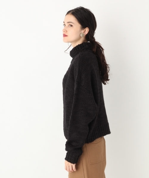 A part by（アパートバイ）の「3GスラブドロップハイネックニットPO 772735 （ニット/セーター・レディース・ブラック/オフホワイト/イエロー・FREE）」の5枚目の写真