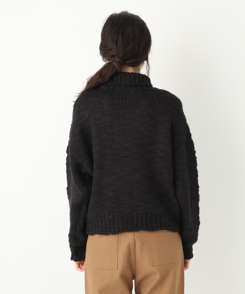 A part by（アパートバイ）の「3GスラブドロップハイネックニットPO 772735 （ニット/セーター・レディース・ブラック/オフホワイト/イエロー・FREE）」の6枚目の写真