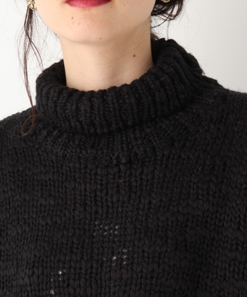 A part by（アパートバイ）の「3GスラブドロップハイネックニットPO 772735 （ニット/セーター・レディース・ブラック/オフホワイト/イエロー・FREE）」の7枚目の写真