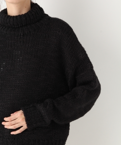 A part by（アパートバイ）の「3GスラブドロップハイネックニットPO 772735 （ニット/セーター・レディース・ブラック/オフホワイト/イエロー・FREE）」の8枚目の写真