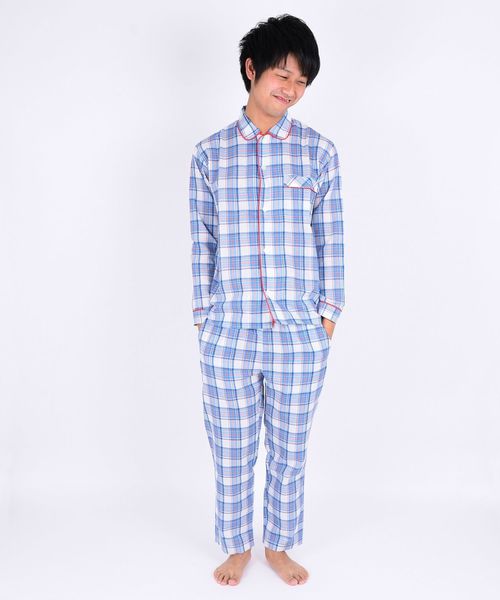 SHIPS Days（シップスデイズ）の「【WEB限定】SHIPS Days: チェック パジャマ (BLUE)（ルームウェア/パジャマ・メンズ・ブルー・S～Ｍ/M～Ｌ）」の13枚目の写真
