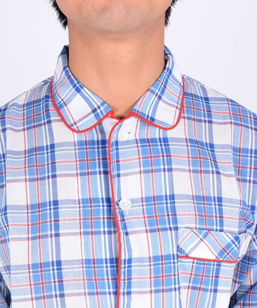 SHIPS Days（シップスデイズ）の「【WEB限定】SHIPS Days: チェック パジャマ (BLUE)（ルームウェア/パジャマ・メンズ・ブルー・S～Ｍ/M～Ｌ）」の9枚目の写真