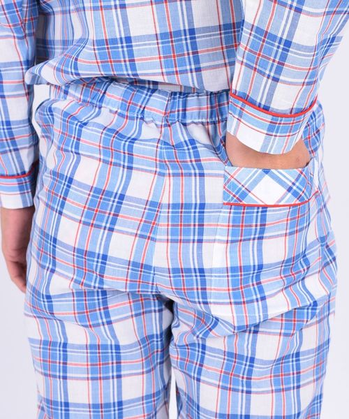 SHIPS Days（シップスデイズ）の「【WEB限定】SHIPS Days: チェック パジャマ (BLUE)（ルームウェア/パジャマ・メンズ・ブルー・S～Ｍ/M～Ｌ）」の5枚目の写真