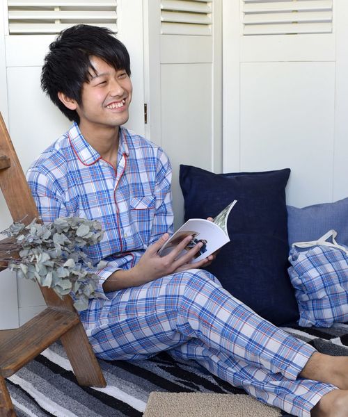 SHIPS Days（シップスデイズ）の「【WEB限定】SHIPS Days: チェック パジャマ (BLUE)（ルームウェア/パジャマ・メンズ・ブルー・S～Ｍ/M～Ｌ）」の3枚目の写真