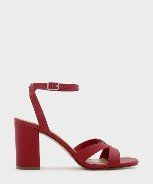 CHARLES & KEITH(チャールズ & キース)の「アンクルストラップサンダル / ANKLE STRAP SANDALS(サンダル・レディース・ブラック/レッド・23cm/23.5cm/24.5cm/25cm/22.5cm)」の1枚目の写真
