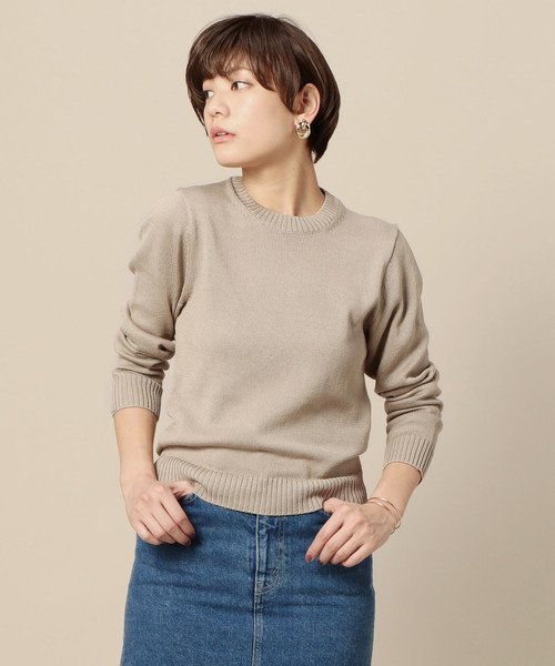 BEAUTY&YOUTH UNITED ARROWS(ビューティーアンドユースユナイテッドアローズ)の「BY 7ゲージコットンクルーネックニットプルオーバー ◆(ニット/セーター・レディース・ベージュ/ピンク/レッド/ネイビー・FREE)」の2枚目の写真