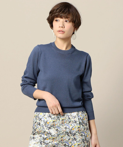 BEAUTY&YOUTH UNITED ARROWS(ビューティーアンドユースユナイテッドアローズ)の「BY 7ゲージコットンクルーネックニットプルオーバー ◆(ニット/セーター・レディース・ベージュ/ピンク/レッド/ネイビー・FREE)」の3枚目の写真