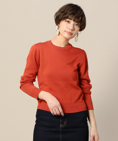 BEAUTY&YOUTH UNITED ARROWS(ビューティーアンドユースユナイテッドアローズ)の「BY 7ゲージコットンクルーネックニットプルオーバー ◆(ニット/セーター・レディース・ベージュ/ピンク/レッド/ネイビー・FREE)」の4枚目の写真