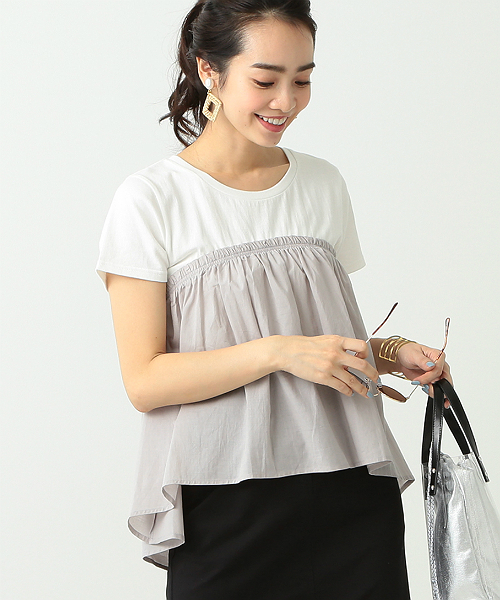 B:MING by BEAMS（ビーミングバイビームス）の「ビーミング by ビームス / ペプラム Tシャツ ② 18SS（Tシャツ/カットソー・レディース・グリーン系その他/ホワイト/ブラック/ライトグレー・ONE SIZE）」の2枚目の写真