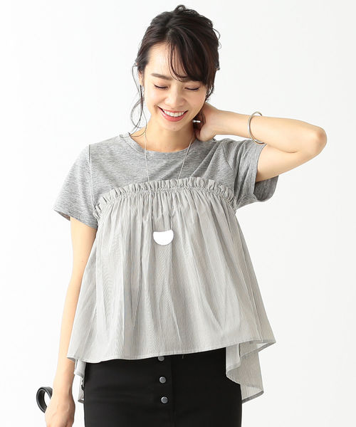 B:MING by BEAMS（ビーミングバイビームス）の「ビーミング by ビームス / ペプラム Tシャツ ② 18SS（Tシャツ/カットソー・レディース・グリーン系その他/ホワイト/ブラック/ライトグレー・ONE SIZE）」の6枚目の写真