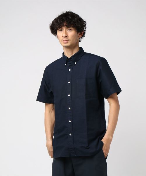 SONTAKU(ソンタク)の「SONTAKU/ソンタク 洗いざらしオックスフォード半袖BDシャツ(シャツ/ブラウス・メンズ・ホワイト/サックスブルー/ネイビー・SMALL/MEDIUM/LARGE/X-LARGE)」の1枚目の写真