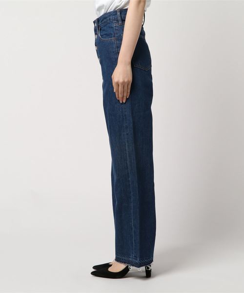MOUSSY（マウジー）の「FRONT BUTTON WIDE DENIM（デニムパンツ・レディース・ダークブルー/ブルー・25inch/23inch/24inch/27inch/26inch）」の5枚目の写真