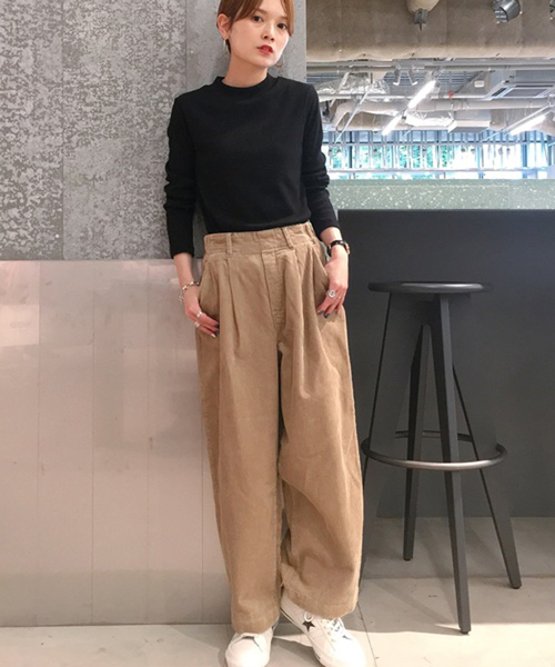 koe（コエ）の「・USAコットンコーデュロイワイドパンツ ●（その他パンツ・レディース・チャコールグレー/ブラック/ベージュ/グレー/テラコッタ・S/M/L）」の5枚目の写真