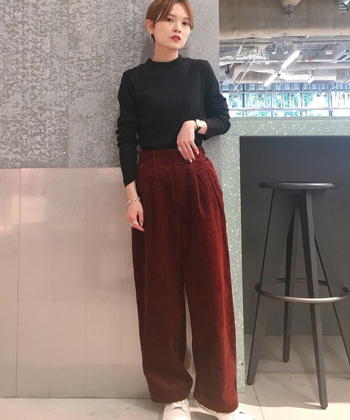 koe（コエ）の「・USAコットンコーデュロイワイドパンツ ●（その他パンツ・レディース・チャコールグレー/ブラック/ベージュ/グレー/テラコッタ・S/M/L）」の4枚目の写真