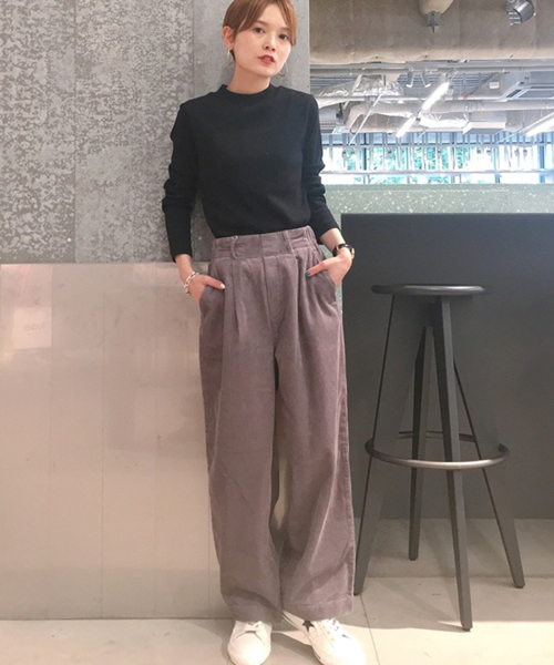 koe（コエ）の「・USAコットンコーデュロイワイドパンツ ●（その他パンツ・レディース・チャコールグレー/ブラック/ベージュ/グレー/テラコッタ・S/M/L）」の20枚目の写真