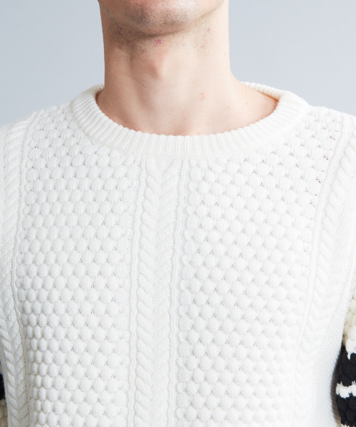 5351 POUR LES HOMMES（ゴーサンゴーイチプールオム）の「ポップコーンカノコクルーネックニット（ニット/セーター・メンズ・ブラック/オフホワイト/ブルー・44/46/48）」の7枚目の写真