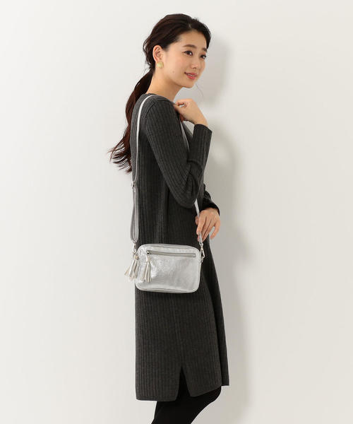 THE STATION STORE(ザ ステーション ストア)の「<LAURA DI MAGGIO>L ミニジップ ショルダーバッグ(ショルダーバッグ・レディース・ブラック/シルバー・FREE)」の1枚目の写真