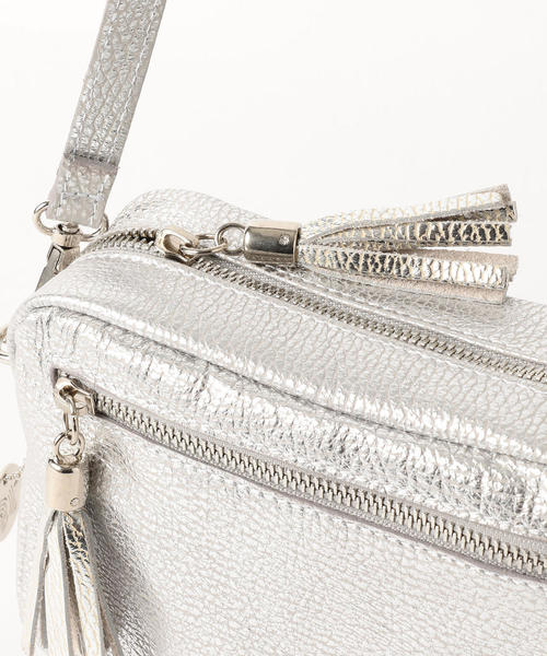 THE STATION STORE(ザ ステーション ストア)の「<LAURA DI MAGGIO>L ミニジップ ショルダーバッグ(ショルダーバッグ・レディース・ブラック/シルバー・FREE)」の10枚目の写真