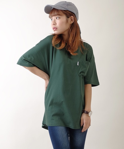 JRD by JARLD（ジェイアールディーバイジャールド）の「天竺変形Vネックダックテイルポケット付き半袖Tシャツ ポケT（Tシャツ/カットソー・メンズ・ブラック/ネイビー/グリーン・S/M/L）」の3枚目の写真